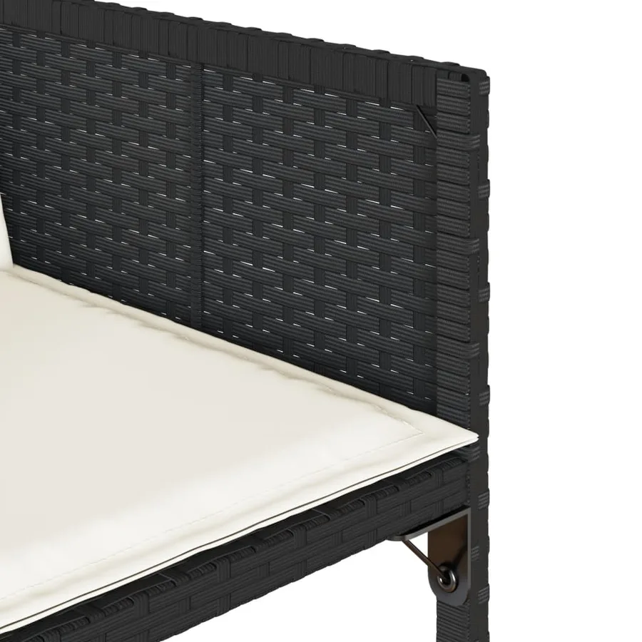 Ensemble à manger de jardin coussins 7pcs Noir Résine tressée - 7