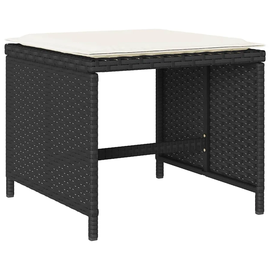 Ensemble à manger de jardin 17 pcs coussins noir résine tressée - 3