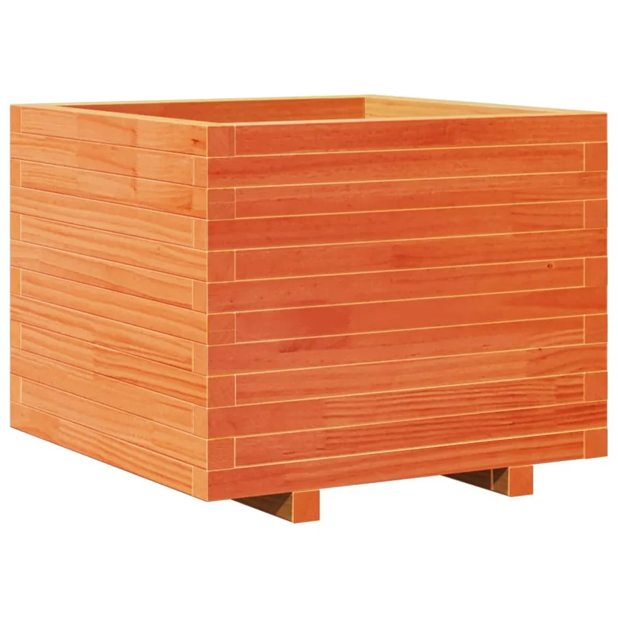 Jardinière cire marron 60x60x49,5 cm bois de pin massif - 2
