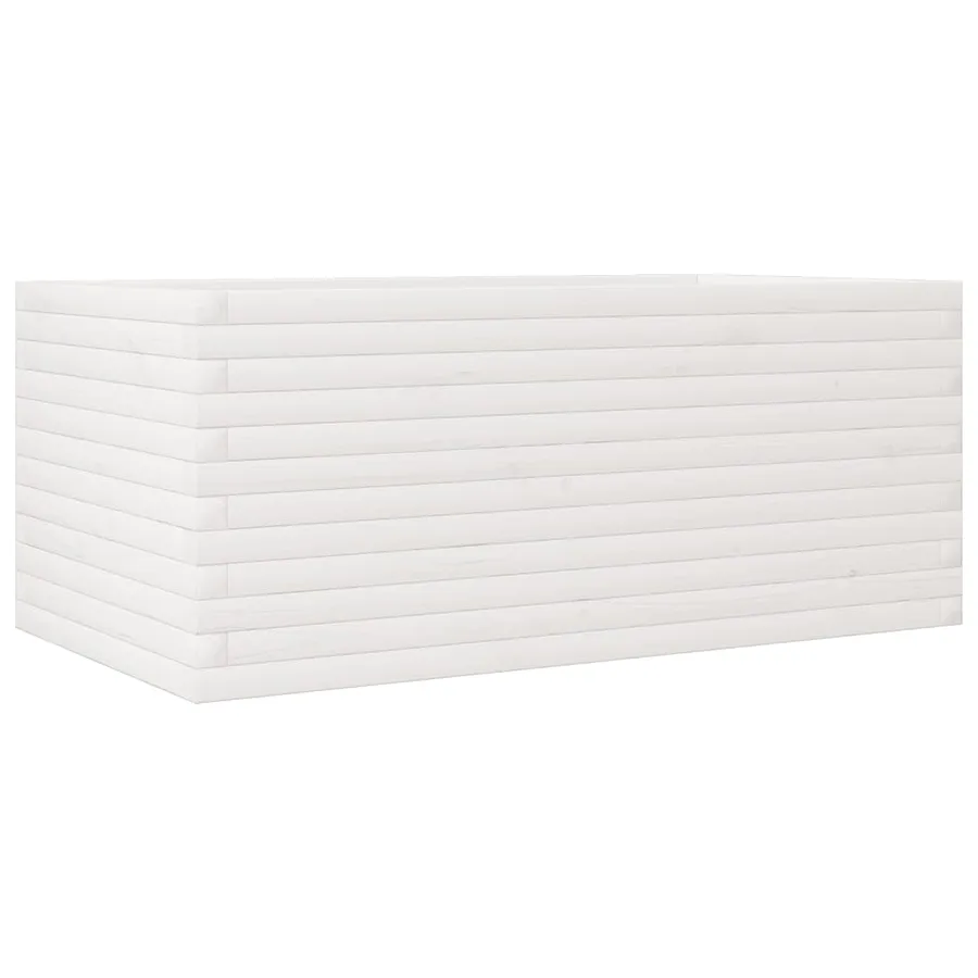 Jardinière blanc 110x60x45,5 cm bois de pin massif - 2