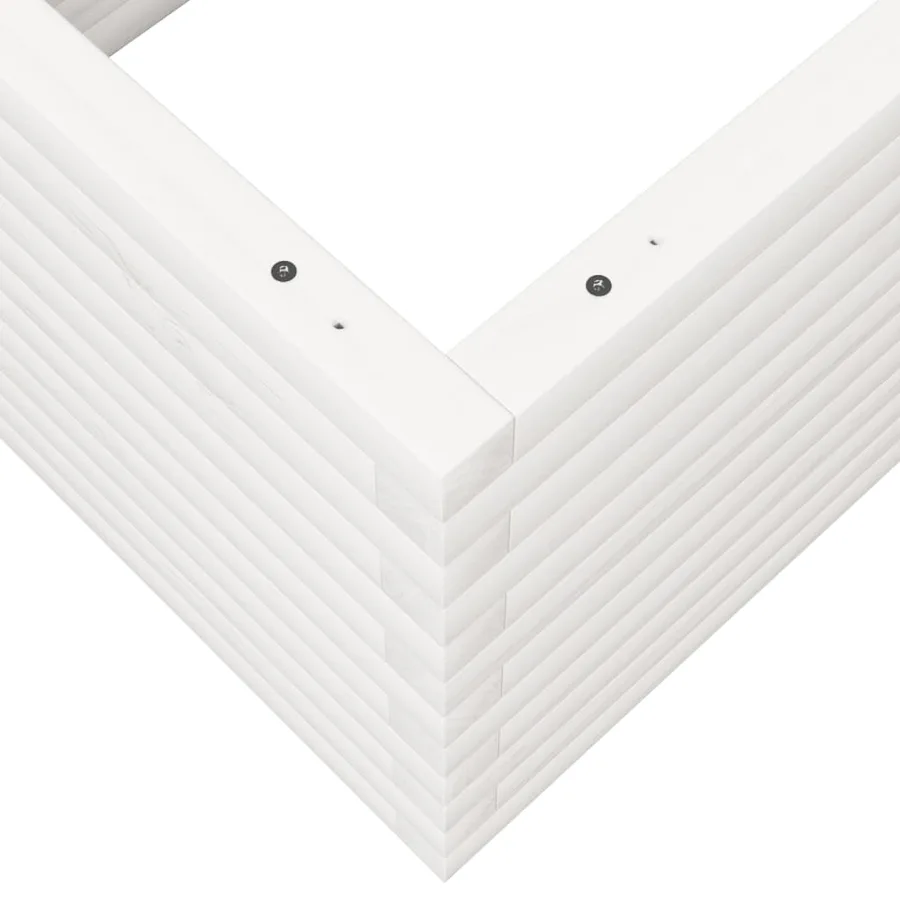Jardinière blanc 110x60x45,5 cm bois de pin massif - 8