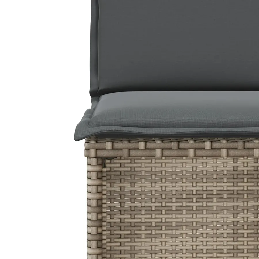 Ensemble de bistro 3 pcs avec coussins gris résine tressée - 10