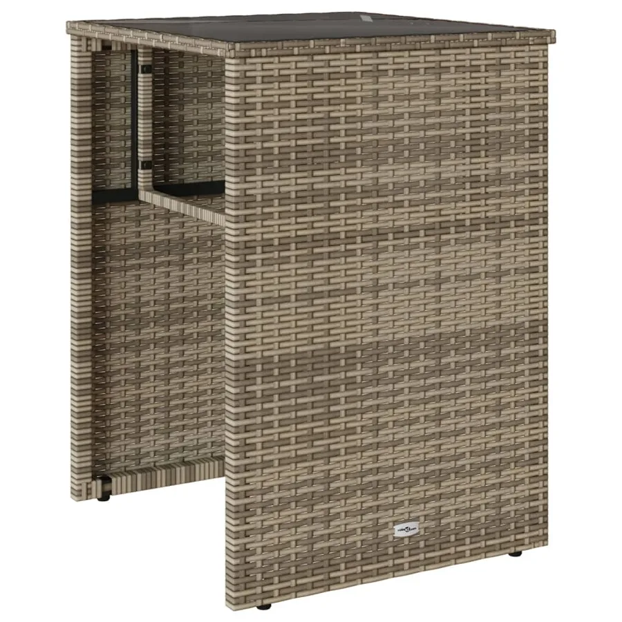 Ensemble de bistro 3 pcs avec coussins gris résine tressée - 4