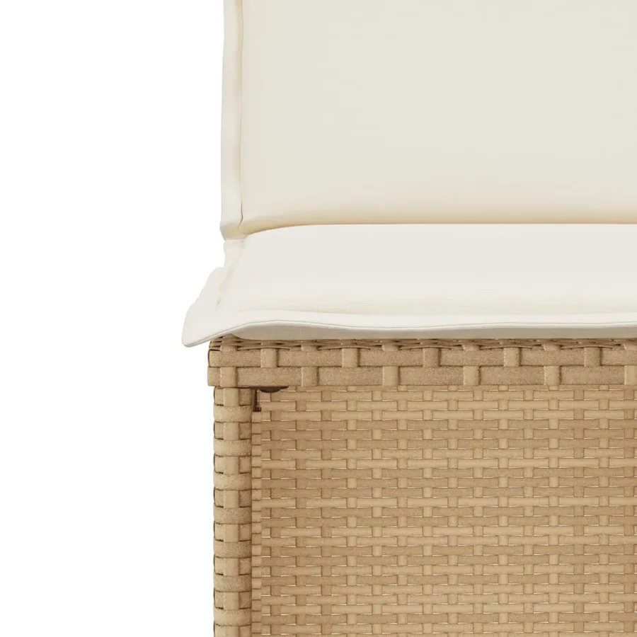 Ensemble de bistro 3 pcs avec coussins beige résine tressée - 10