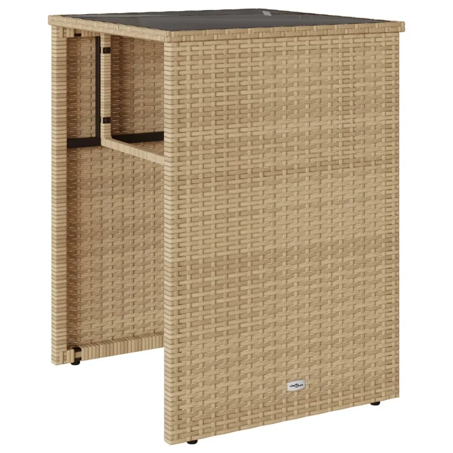 Ensemble de bistro 3 pcs avec coussins beige résine tressée - 4