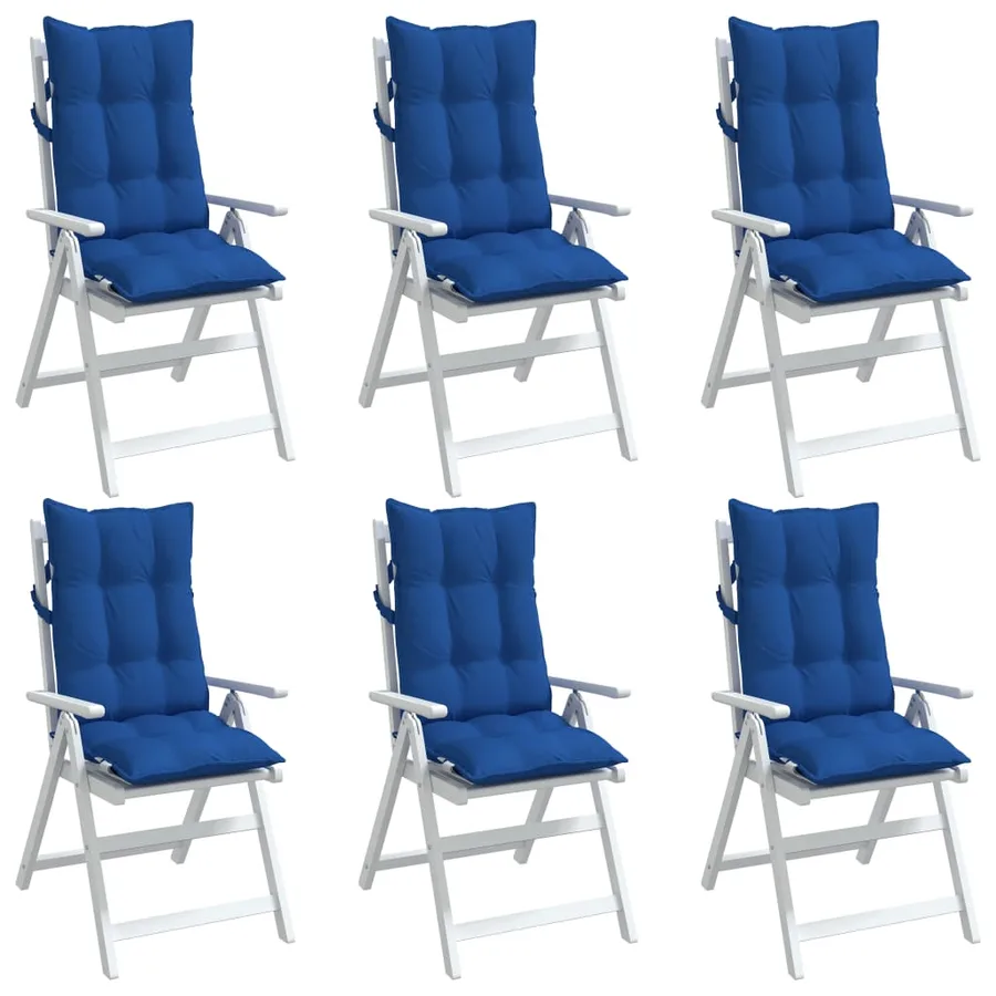 Coussins de chaise à dossier haut lot de 6 bleu royal - 4