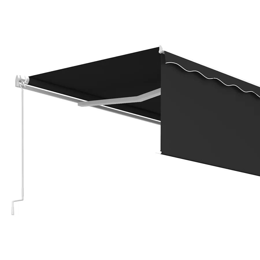 Manual retractable awning with blind 5x3 m Anthracite - 4