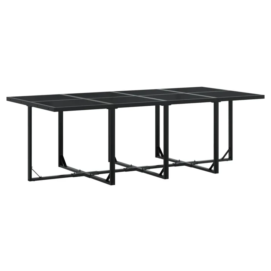 Ensemble à manger de jardin avec coussins 15 pcs noir textilène - 3