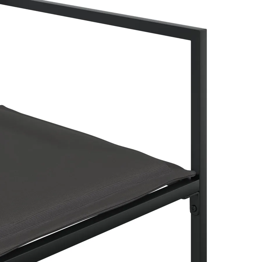 Ensemble à manger de jardin avec coussins 9 pcs noir textilène - 6