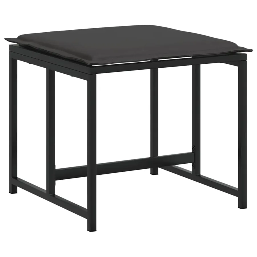 Ensemble à manger de jardin avec coussins 11 pcs noir textilène - 5