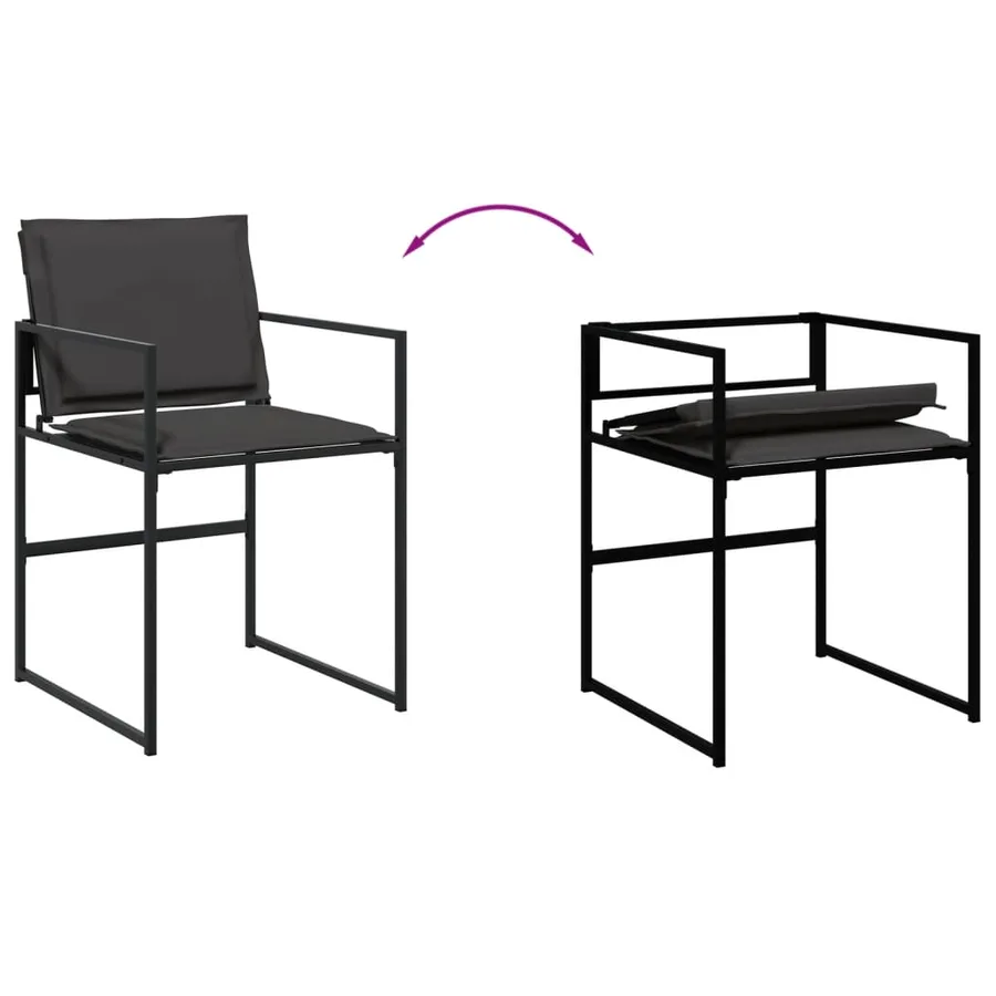 Ensemble à manger de jardin avec coussins 11 pcs noir textilène - 7