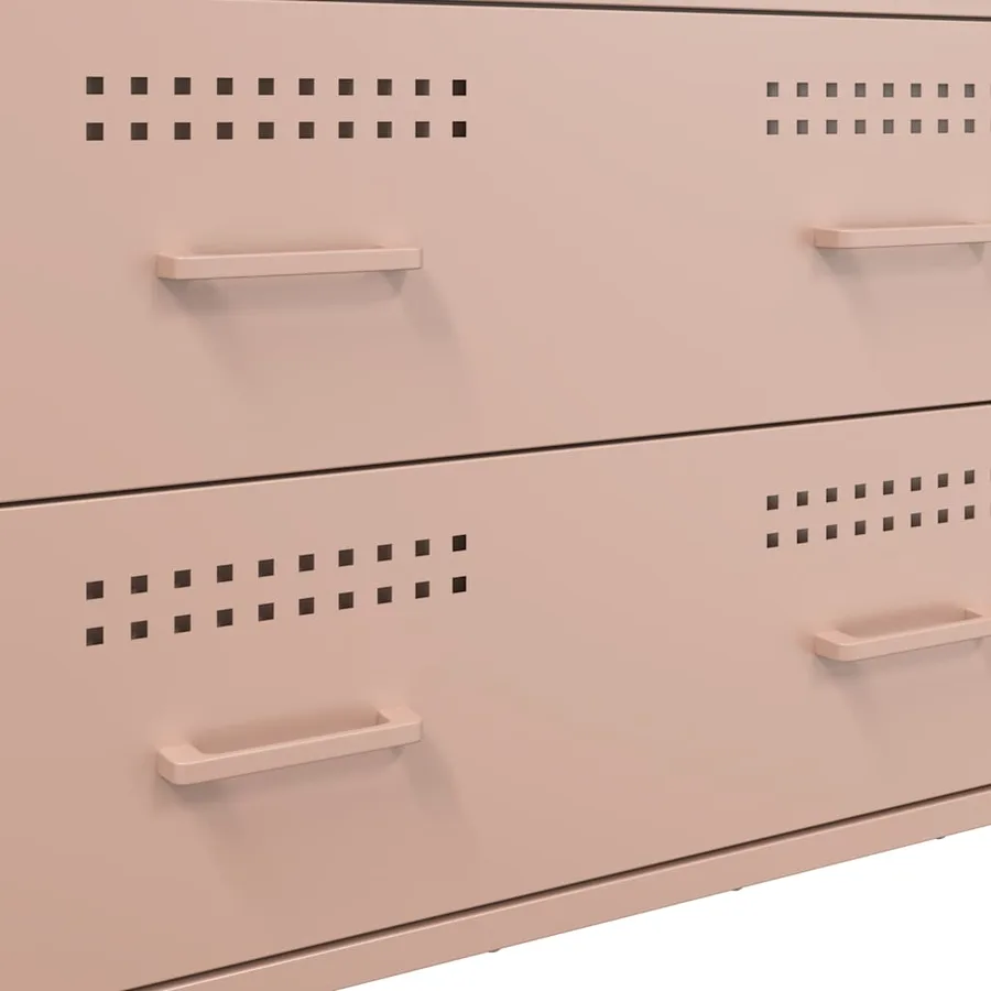 Buffet rose 68x39x89 cm acier - 11