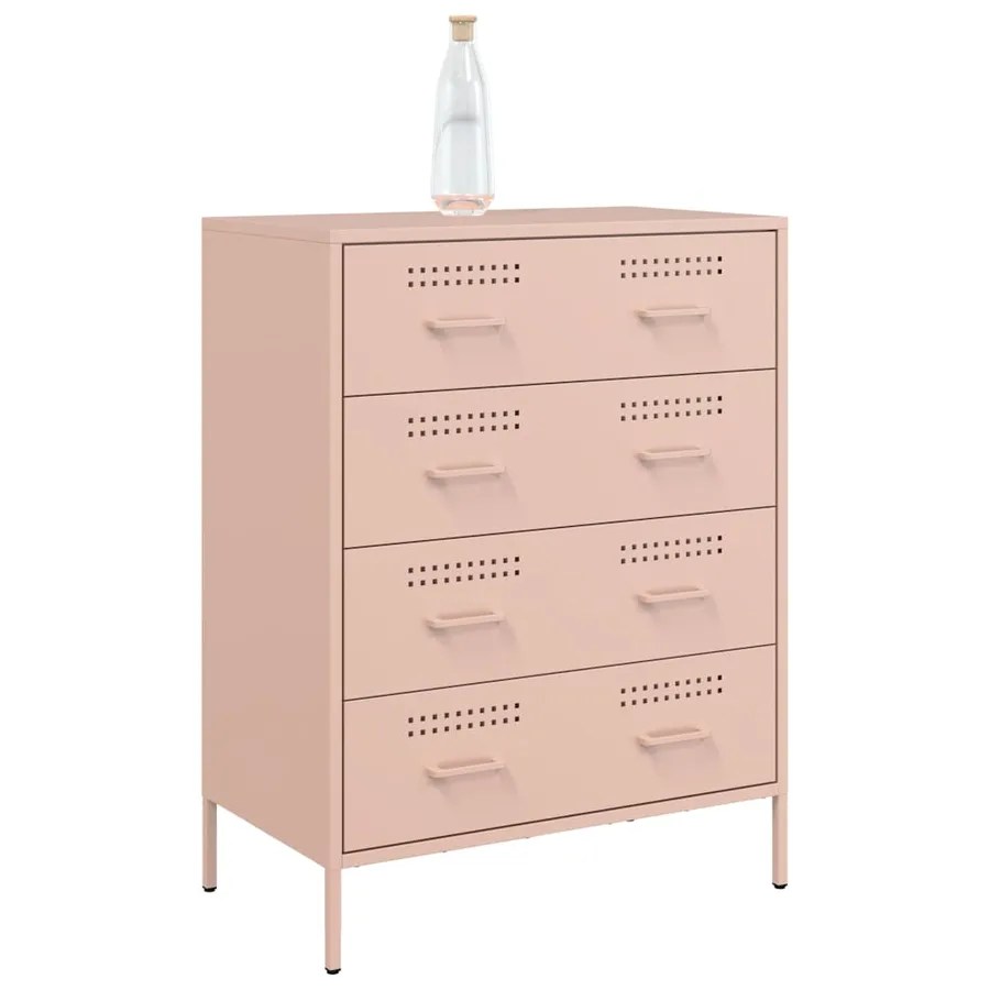 Buffet rose 68x39x89 cm acier - 4
