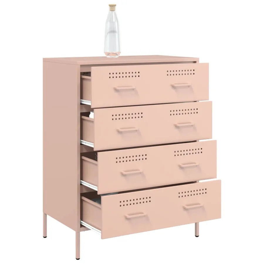 Buffet rose 68x39x89 cm acier - 5