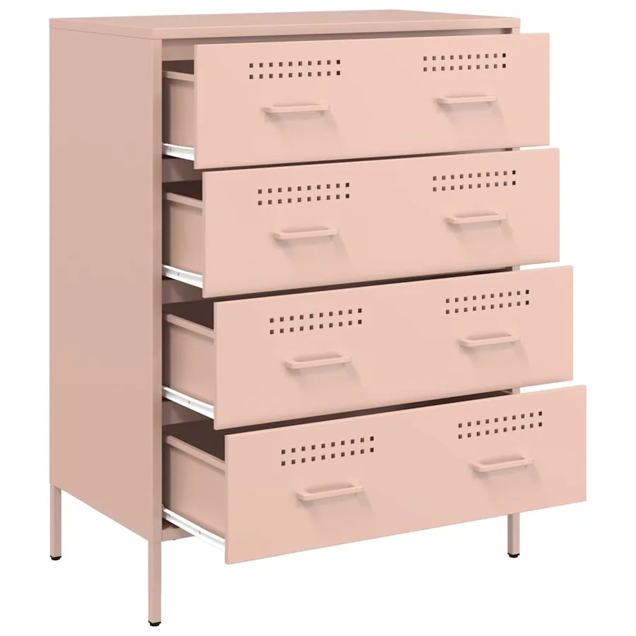 Buffet rose 68x39x89 cm acier - 9