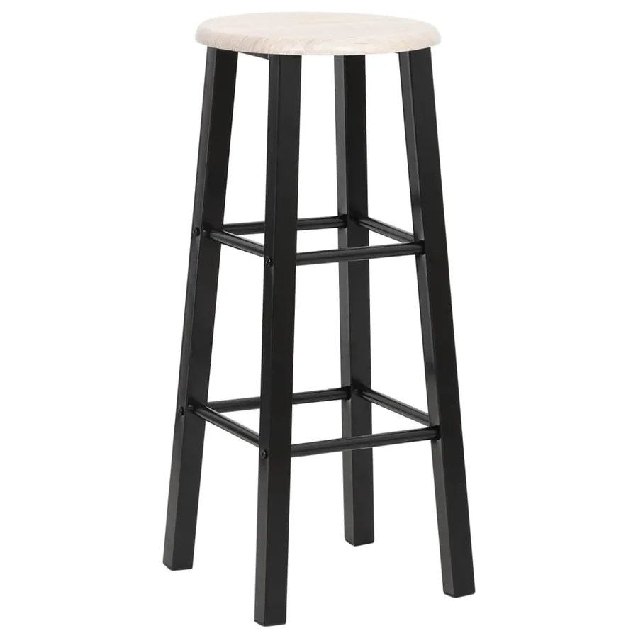 Tabourets de bar lot de 2 noir MDF - 2
