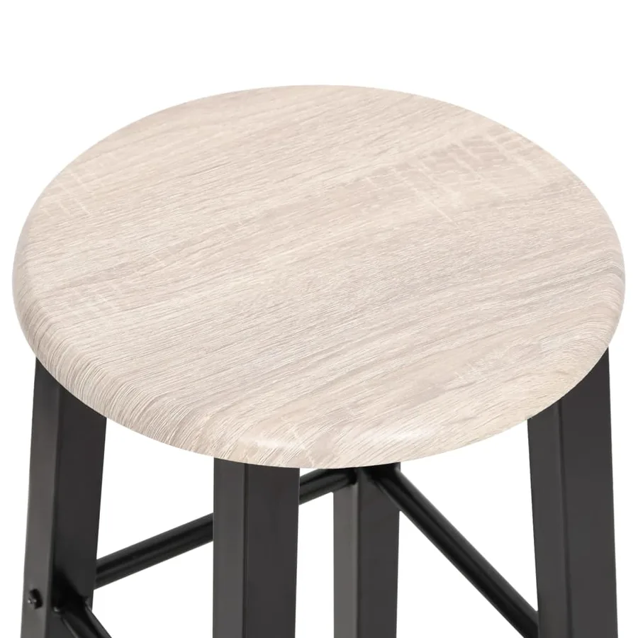 Tabourets de bar lot de 2 noir MDF - 4