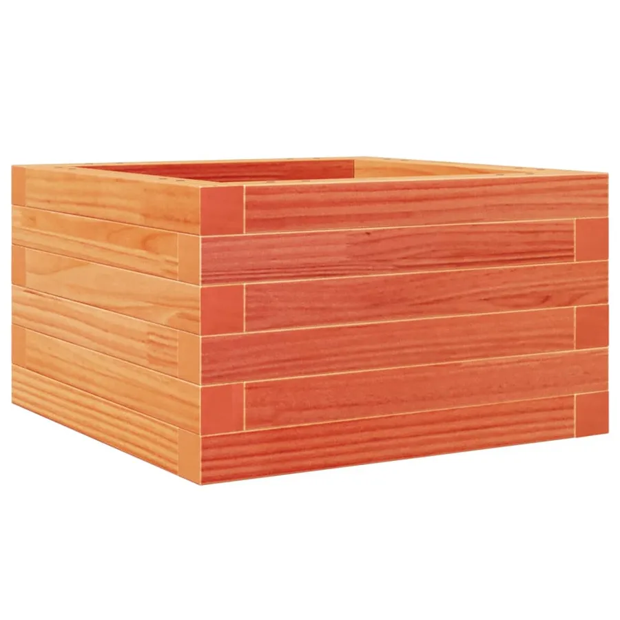 Jardinière cire marron 40x40x23 cm bois de pin massif - 7