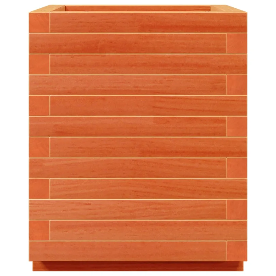 Jardinière cire marron 40x40x49,5 cm bois de pin massif - 6