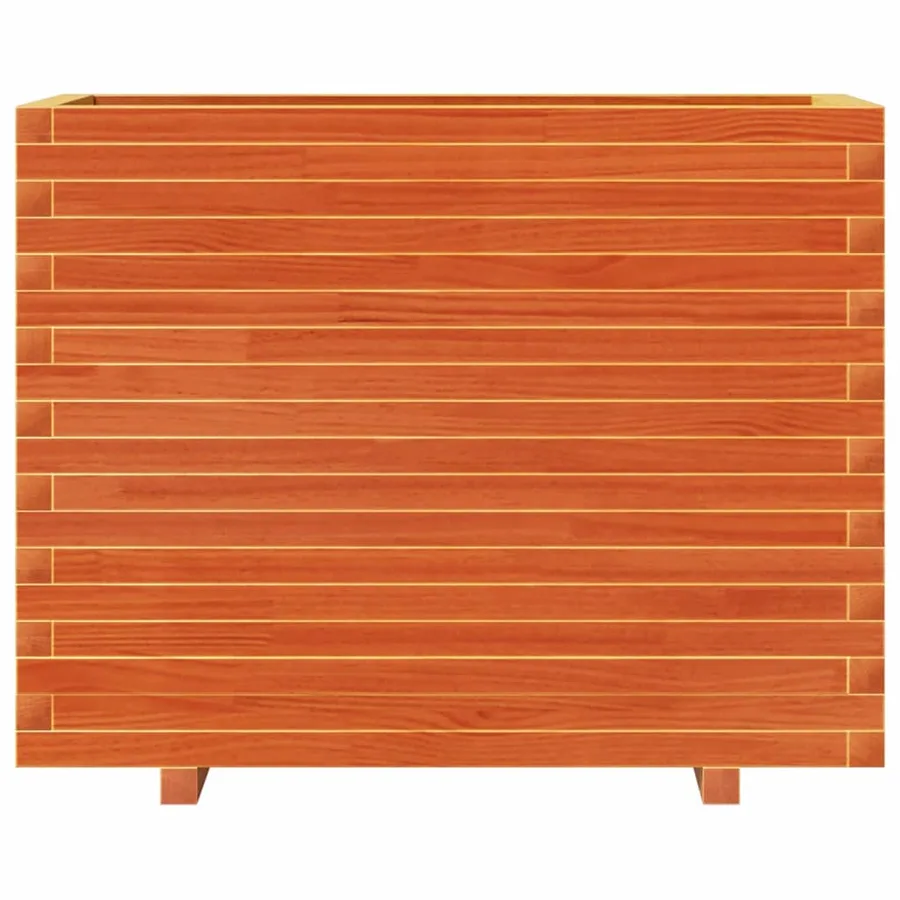 Jardinière cire marron 90x40x72 cm bois de pin massif - 5