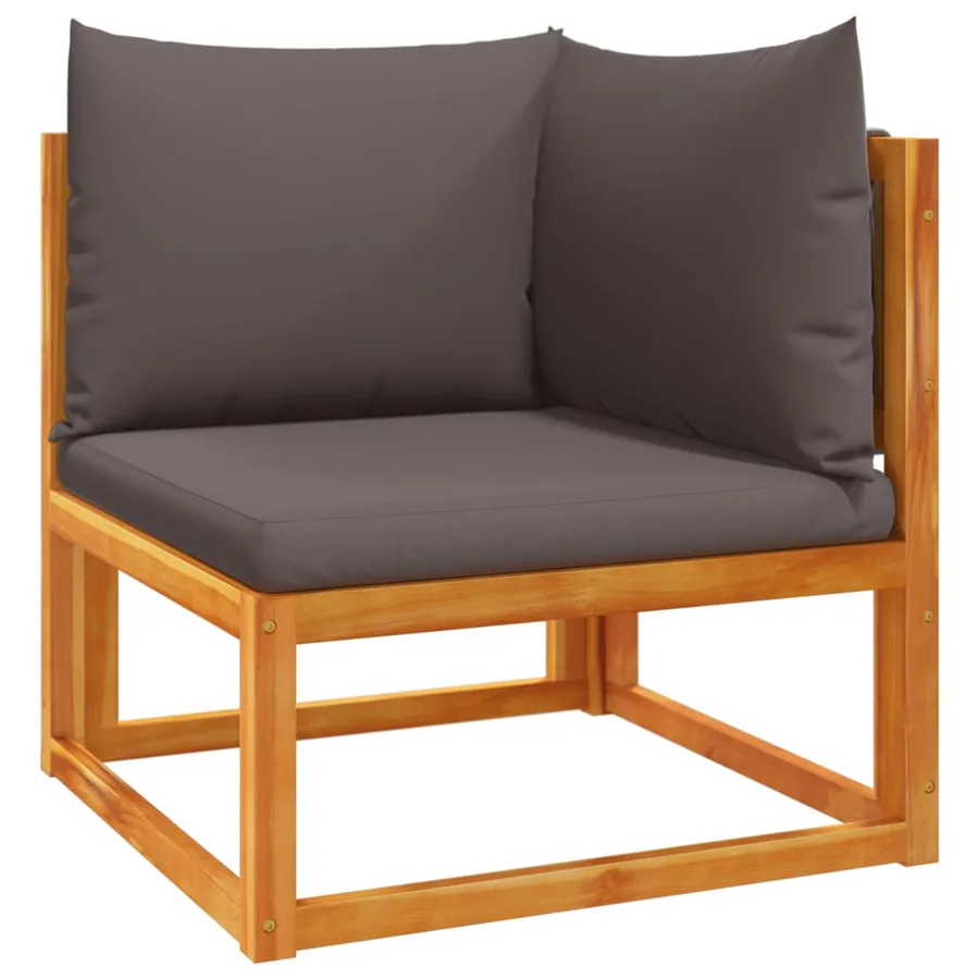 Ensemble de canapés de jardin 9 pièces avec coussins en bois d'acacia et corde - 6
