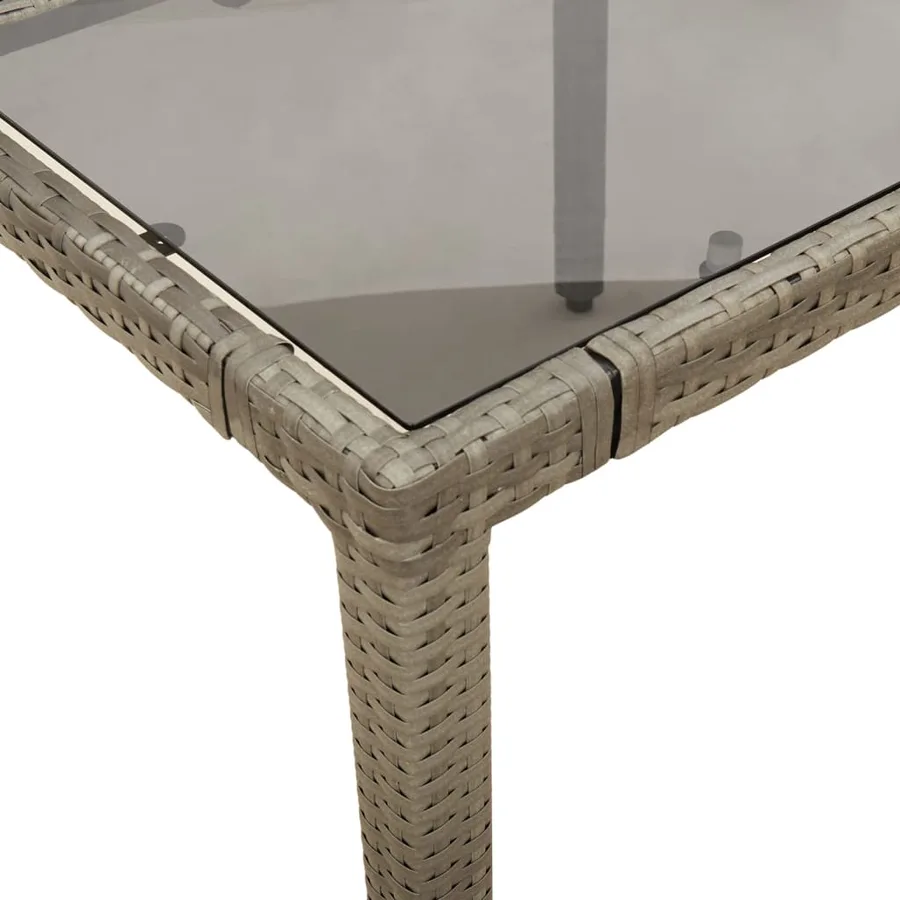 Ensemble à manger de jardin et coussins 7 pcs gris rotin - 6