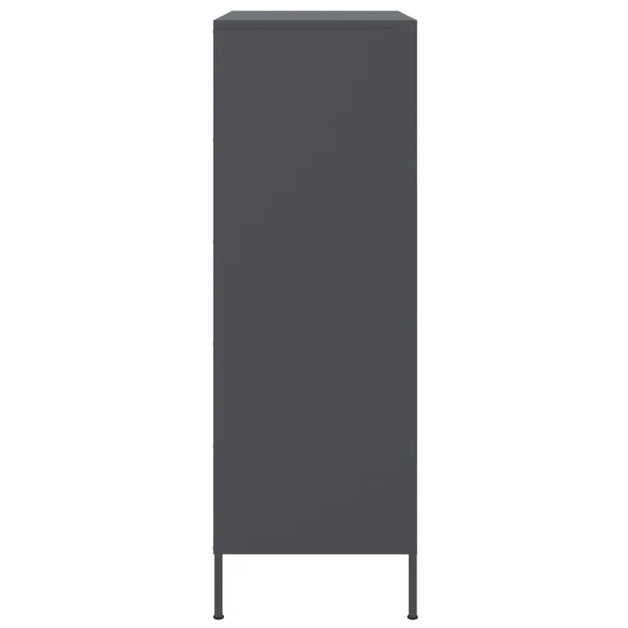 Buffet haut anthracite 68x39x113 cm acier - 7