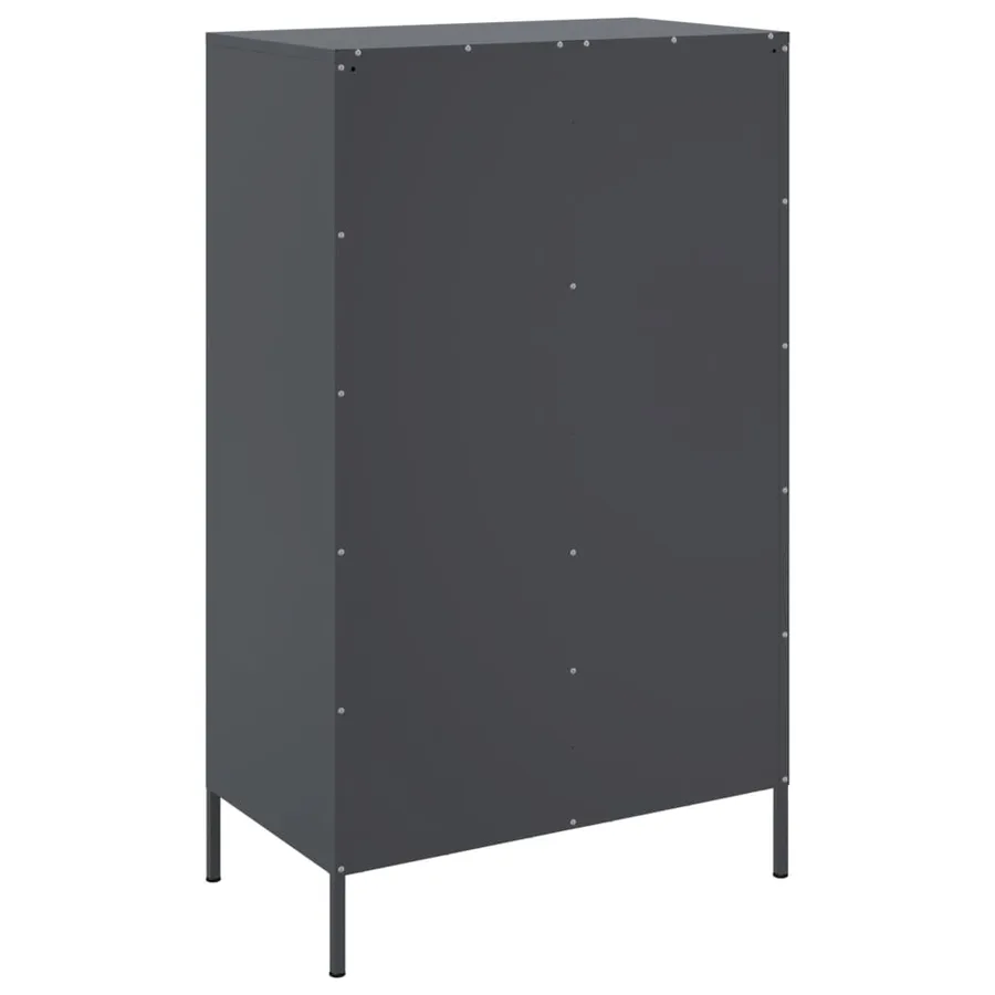 Buffet haut anthracite 68x39x113 cm acier - 8