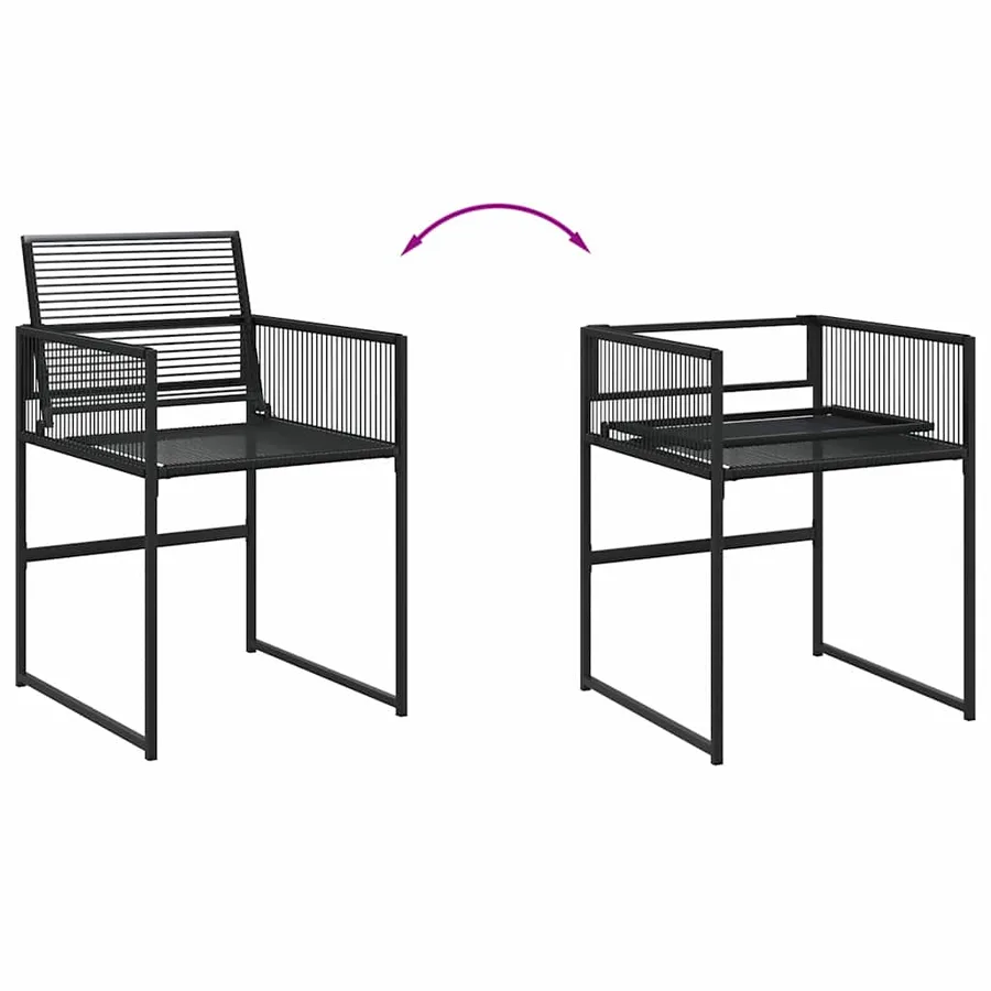 Ensemble à manger de jardin 9 pcs Noir Résine tressée - 7