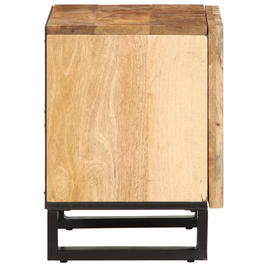 Table de chevet 40x34x46 cm bois de manguier massif brut - 4