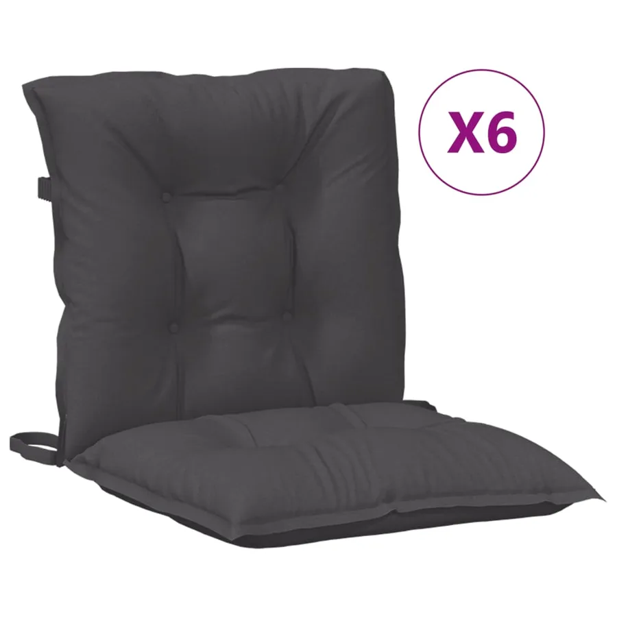 Coussins de chaise à dossier bas lot de 6 anthracite mélangé - 2