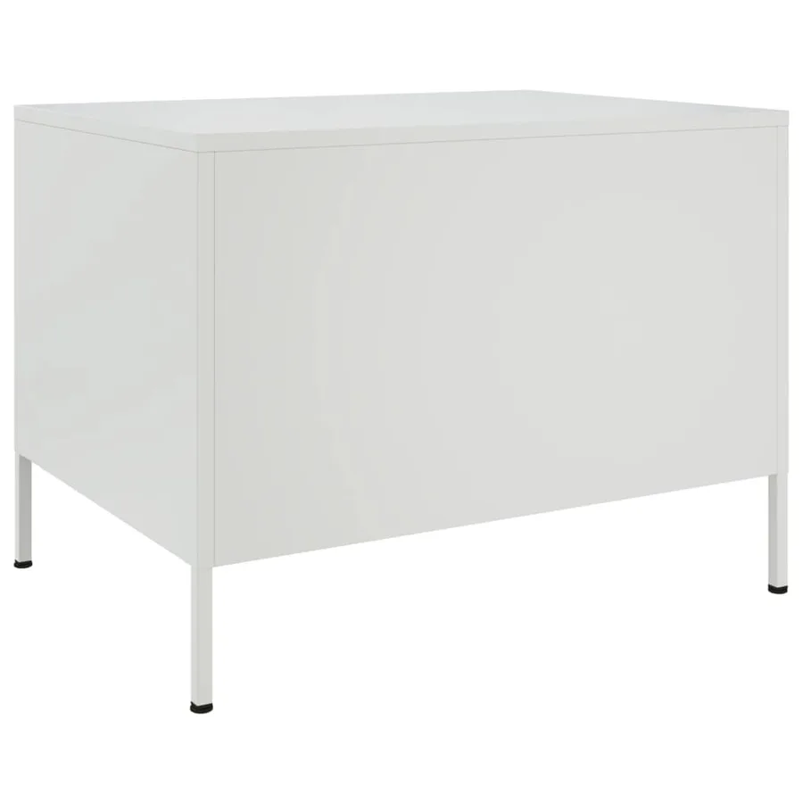 Table basse blanc 68x50x50,5 cm acier - 7