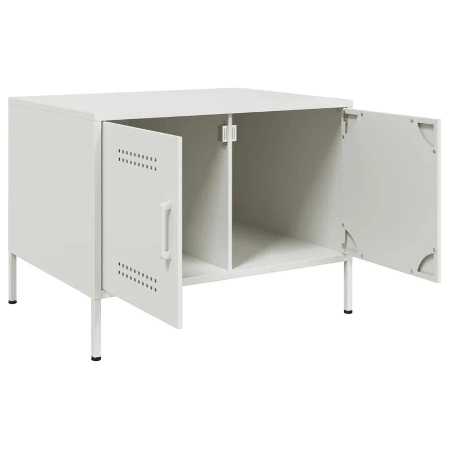 Table basse blanc 68x50x50,5 cm acier - 8