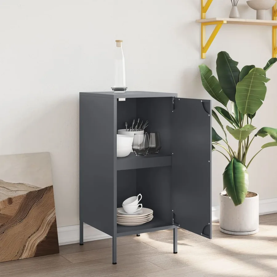 Buffet anthracite 36x39x79 cm acier - 3