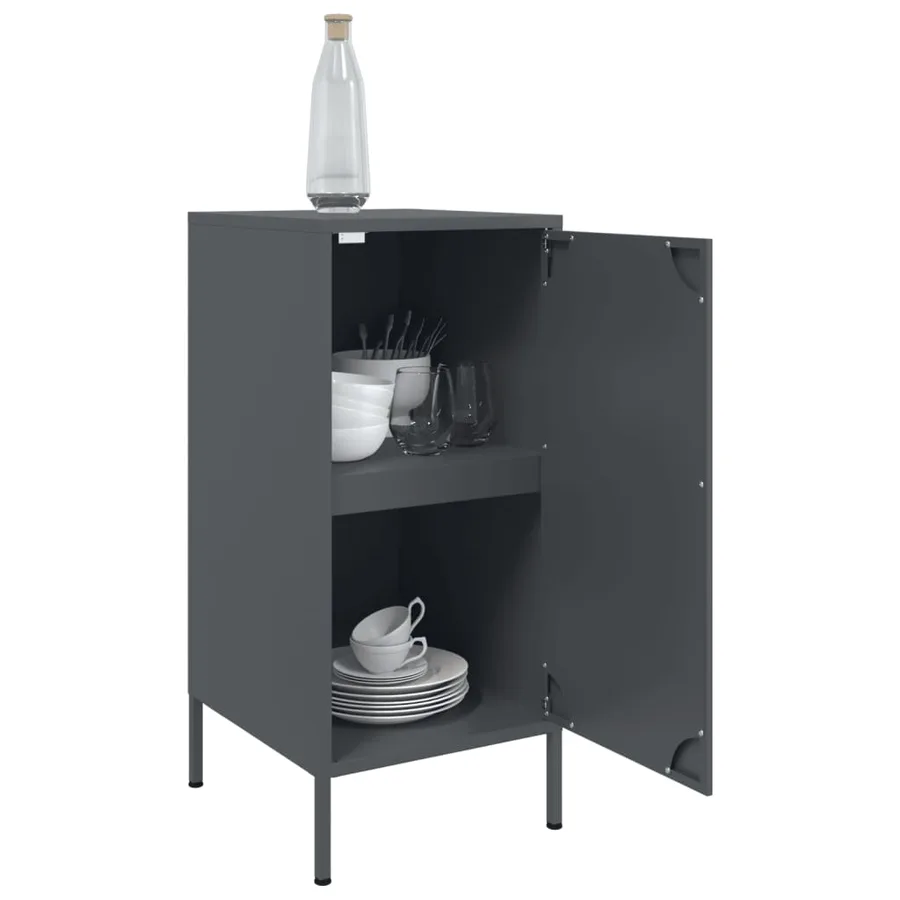 Buffet anthracite 36x39x79 cm acier - 5