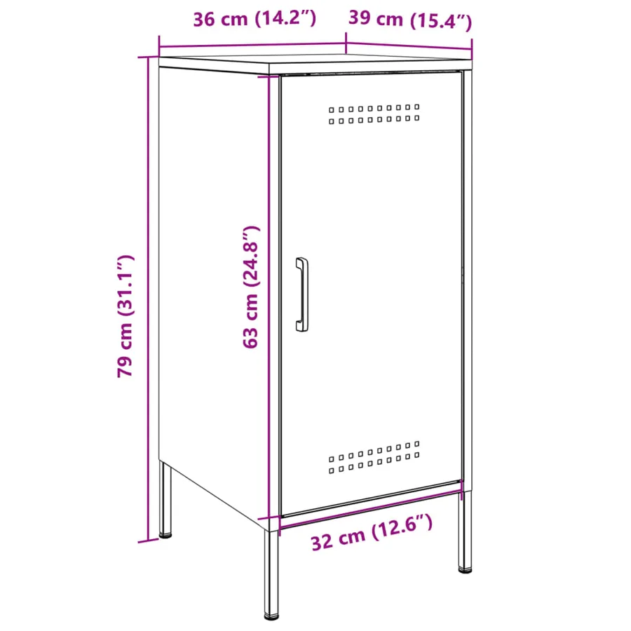 Buffets 2 pcs blanc 36x39x79 cm acier - 15