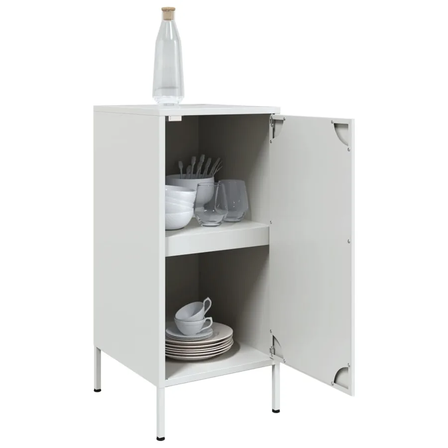 Buffets 2 pcs blanc 36x39x79 cm acier - 5