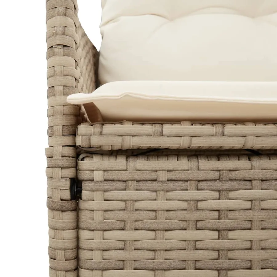 Ensemble à manger de jardin et coussins 7 pcs beige poly rotin - 5