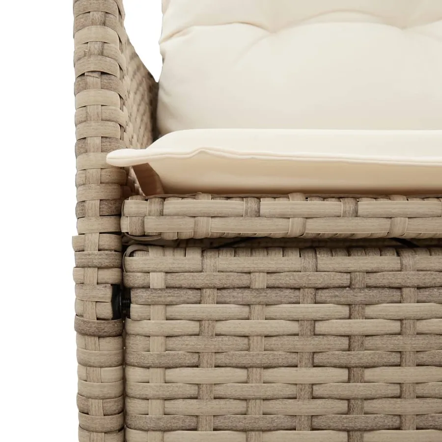 Ensemble à manger de jardin avec coussins 5pcs Beige poly rotin - 6
