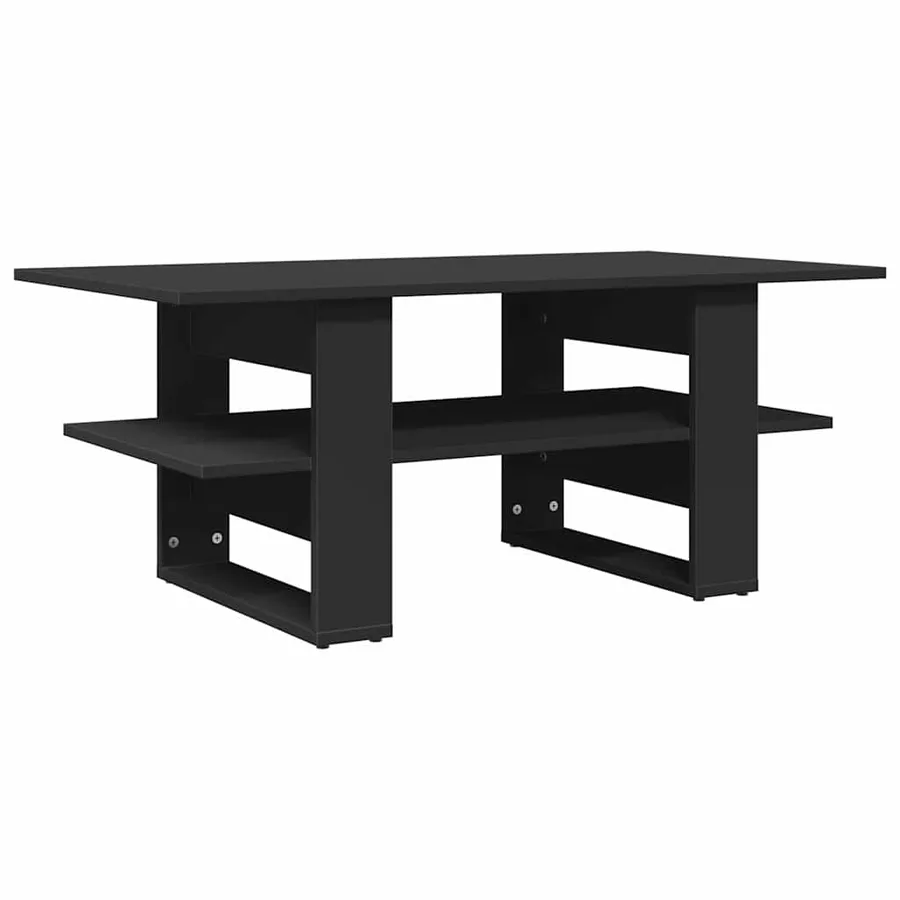 Table basse noir 102x55x42 cm bois d'ingénierie - 2