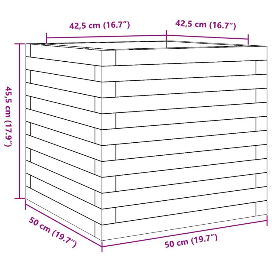 Jardinière 50x50x45,5 cm bois massif de douglas - 10