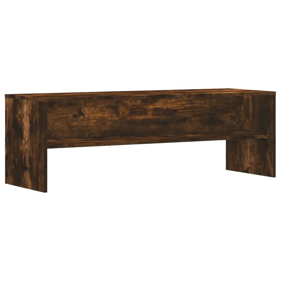 Meuble TV chêne fumé 120x40x40 cm bois d'ingénierie - 2