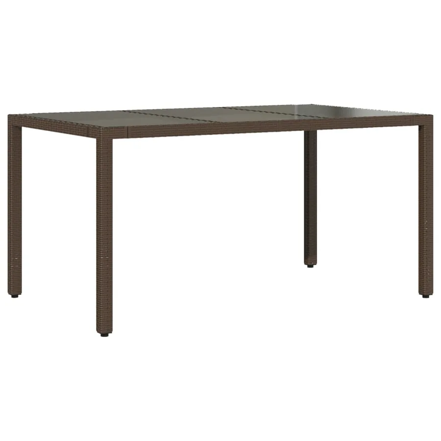Ensemble à manger de jardin 5 pcs et coussins marron poly rotin - 4