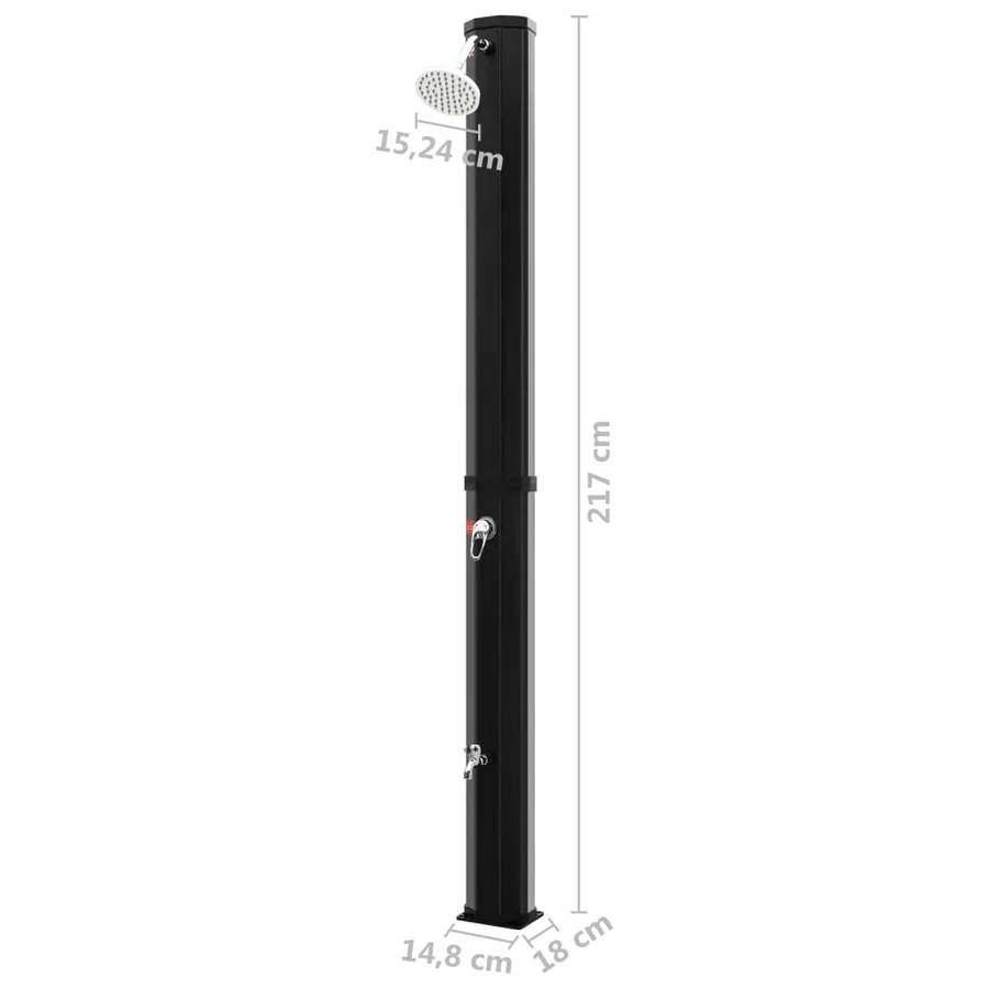 Outdoor solar shower with shower head and tap 35 L - 13