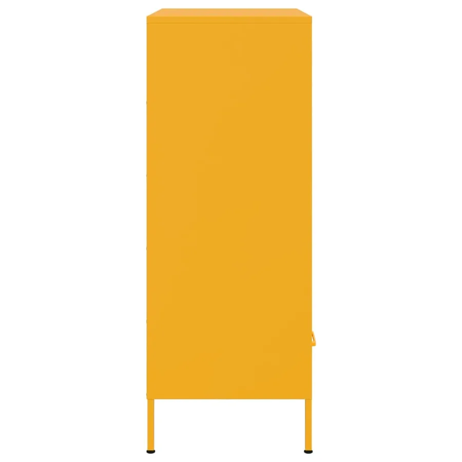 Buffet haut jaune moutarde 68x39x101,5 cm acier - 7