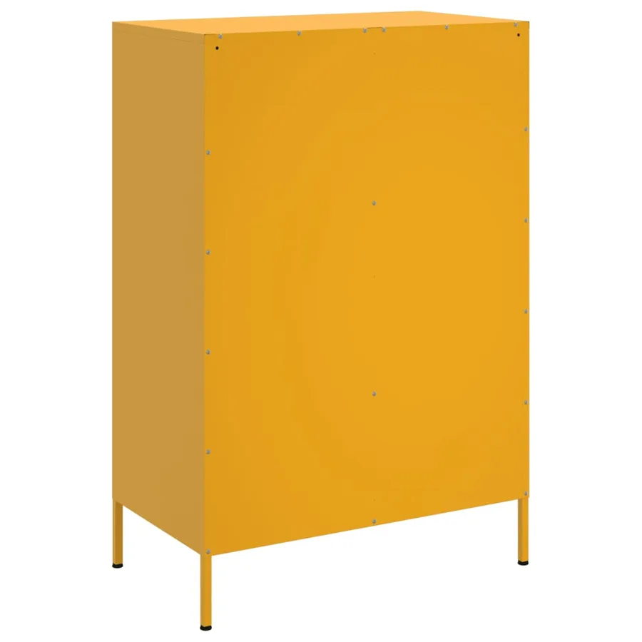 Buffet haut jaune moutarde 68x39x101,5 cm acier - 8