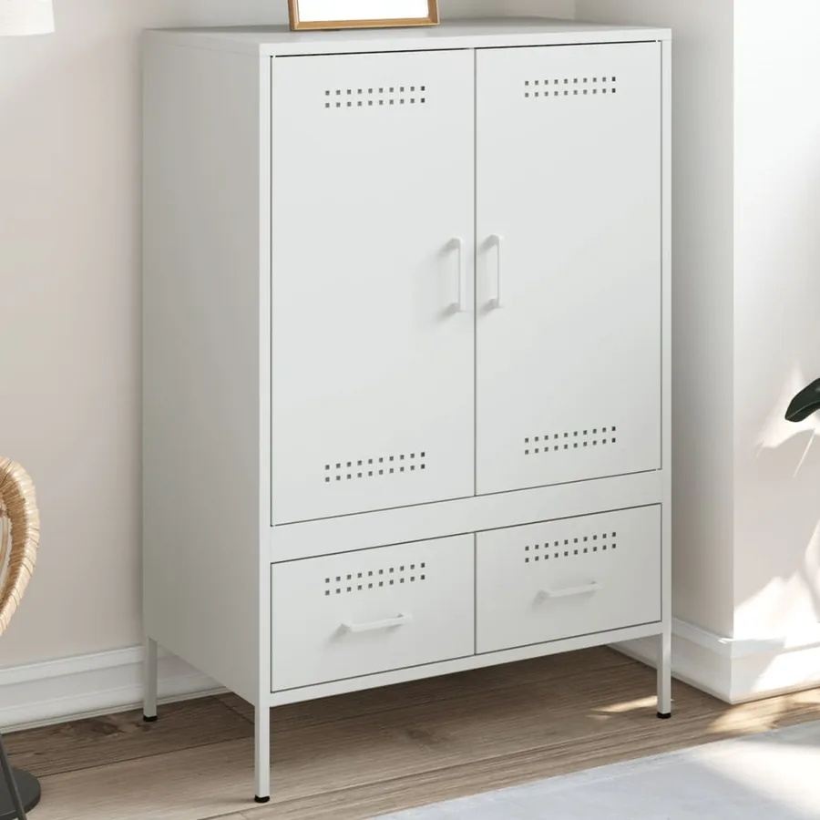 Buffet haut blanc 68x39x101,5 cm acier