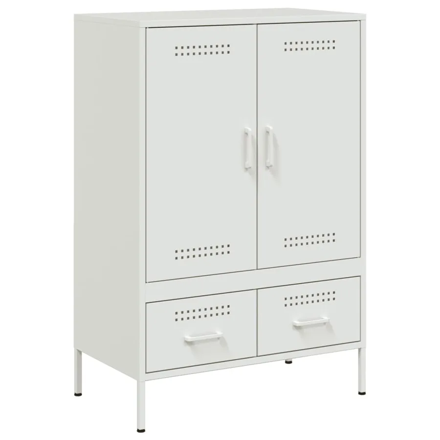 Buffet haut blanc 68x39x101,5 cm acier - 2