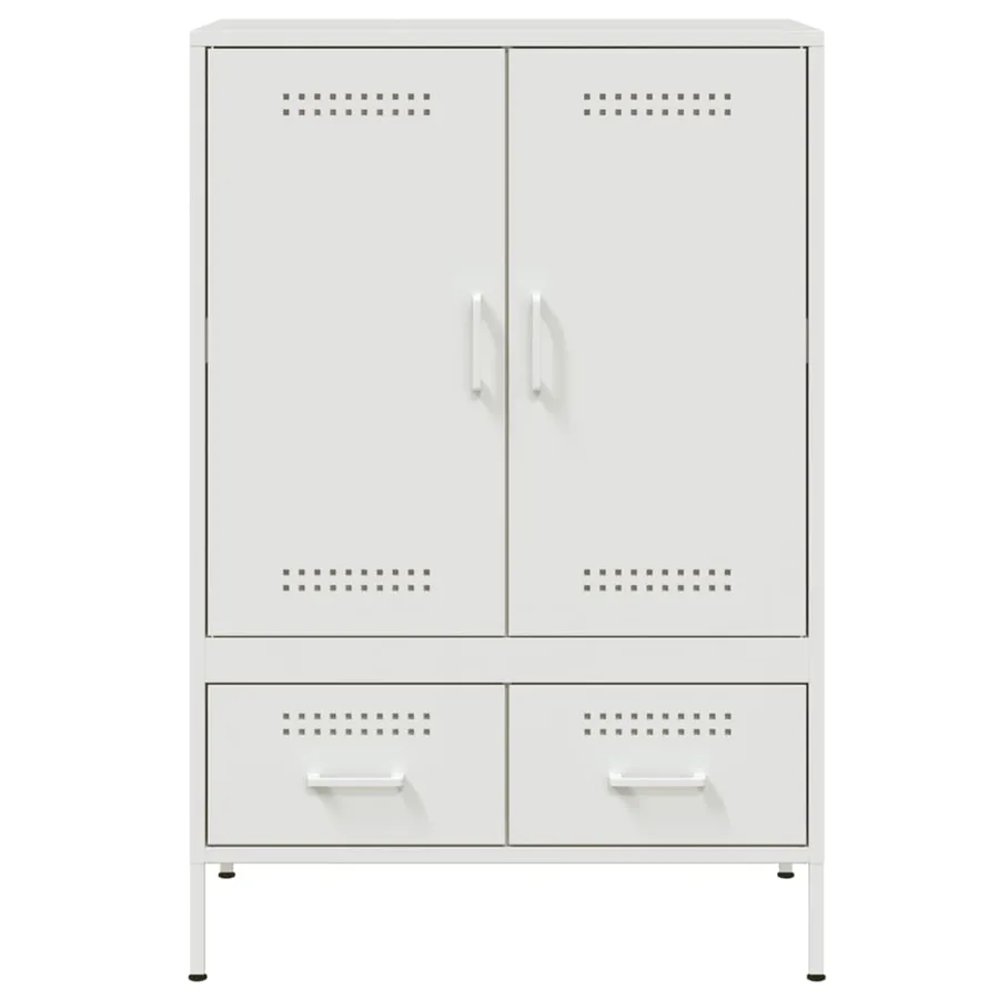 Buffet haut blanc 68x39x101,5 cm acier - 6