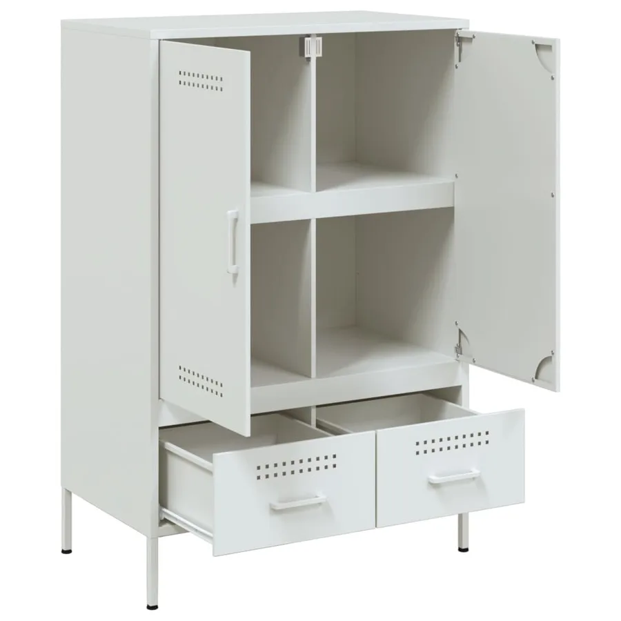 Buffet haut blanc 68x39x101,5 cm acier - 9